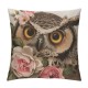 Watercolor Owl Throw Pillow Covers ,Cute Owl Flower Brown Owl Linen Cushion Cases Decorative Pillow Cases for Couch Sofa Bedroom