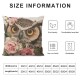 Watercolor Owl Throw Pillow Covers ,Cute Owl Flower Brown Owl Linen Cushion Cases Decorative Pillow Cases for Couch Sofa Bedroom