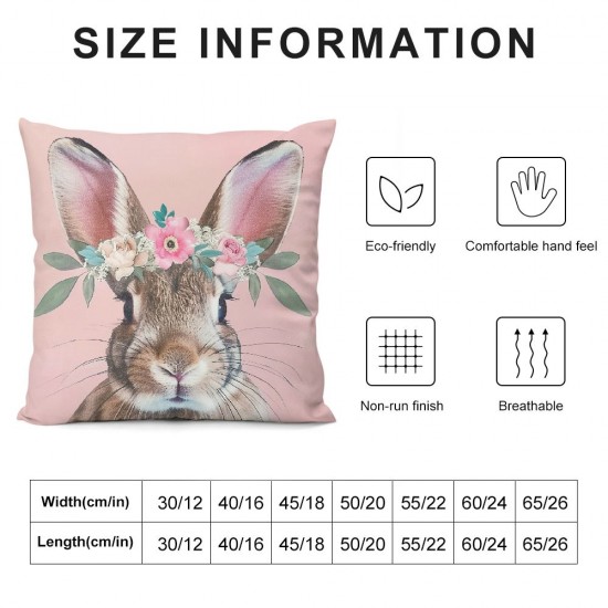 Pink Throw Pillow Covers ,Spring Forest Animals Pillowcases Decor for Kids Room Living Room Nursery Home