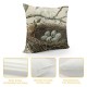 Qinduosi Throw Pillow Covers Adorable Animals Rabbit Hedgehog Bird Butterfly Decorative Pillowcases Set of Linen Square Throw Pillow Case Home Couch Decor Cushion Cover (Animal Set)