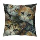 Qinduosi Abstract Cat Linen Throw Pillow Case,  Inch Set of , Gifts for Cat Lover, Funny Cat Pillow, Children Room Decoration, Cat Owners Gifts, Cat Theme Room Decor, Cushion Cover for Sofa Couch Bed