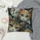 Qinduosi Abstract Cat Linen Throw Pillow Case,  Inch Set of , Gifts for Cat Lover, Funny Cat Pillow, Children Room Decoration, Cat Owners Gifts, Cat Theme Room Decor, Cushion Cover for Sofa Couch Bed