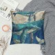 Throw Pillow Covers Home Decor Set of  Turtle Sea Animal Summer Vintage Painting Whale Leaf Fish Pillow Cases Decorative Inches Outdoor Cushion Couch Sofa Pillowcases