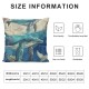 Throw Pillow Covers Home Decor Set of  Turtle Sea Animal Summer Vintage Painting Whale Leaf Fish Pillow Cases Decorative Inches Outdoor Cushion Couch Sofa Pillowcases