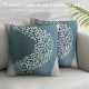 Qinduosi  Set of  Throw Pillow Cover Green Star Vintage Starfish Pastel Seafoam Blue Fish Decorative Pillow Case Home Decor Square Inch Pillowcase