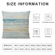 Beach Coastal Decorative Pillow Cover ONLY for Couch, Sofa, or Bed, Light Blue Tan Taupe Color Blocked Stripe,