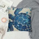 Qinduosi Beach Room Decor Pillow Covers Nautical Coastal Sea Turtle Throw Pillowcase Set of  Blue Beige Square Linen Pillow Covers for Living Room Car Outdoor