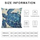 Qinduosi Beach Room Decor Pillow Covers Nautical Coastal Sea Turtle Throw Pillowcase Set of  Blue Beige Square Linen Pillow Covers for Living Room Car Outdoor