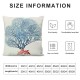 Ocean Beach Decorative Pillow Covers, Summer Linen Nautical Decorative Throw Pillowcases Set of  Sea Theme Coastal Cushion Cover inch, Blue