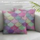 Qinduosi Fishscale Throw Pillow Cover Pink Soft Colored Fish Squama Traditional Japanese Seamless Pattern Decorative Square Pillow Case for Home Bedroom Living Room Cushion Cover