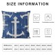 Qinduosi  Anchor Decorative Pillow Cover for Couch Nautical Decor Square Linen Cushion Case Sofa Home Decorations Dark Blue