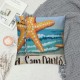 Qinduosi Summer Pillow Covers, Sunshine Starfish Reversible in Throw Pillow Cover, Summer Beach Decorations for Home Farmhouse Sofa Couch Bed Indoor Outdoor, Set of