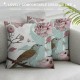 Pink Throw Pillow Covers Cases Set of Neutral Accent Modern Farmhouse Nautical Pillow Covers with Soft Decorative for Couch Bed Living Room Outdoor Flowers and Birds