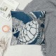 Nautical Coastal Throw Pillow Covers Set of , Beach Turtle Coral Decorative Pillow Case Ocean Themed Accent Cushion Cover for Couch Bedroom Sofa, Navy Blue, "