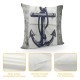 Qinduosi  Nautical Throw Pillow Cover Set of , Navy Blue Anchor Pillowcases Soft Home Decorative Pillow Case  Inch Double Sided Cushion Covers for Indoor Outdoor Bedroom and Car