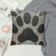 Throw Pillow Cover Cute Dog Paw Home Decorative Linen Square Pillow Case for Men Women Boy Gilrs Bedroom Livingroom Cushion Cover Inch Black and Grey Pillowcase