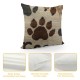 Set of  Decorative Throw Pillow Cover King Size Inches Dog Bones and Paw Prints Pillowcase with Hidden Zipper Decor Cushion Gift for Home Sofa Bedroom Couch Car