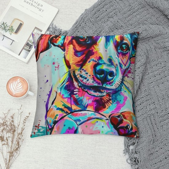 Cute Pet Wiener Dog Pattern Throw Pillow Covers Polyester Cushion Cover Pillowcases Sofa Home Decor "Inch ()