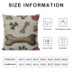 Qinduosi  Dogs Paws and Bones Throw Pillow Cover,Lovely Cartoon Adorable Footprint Decorative Pillow Cases Linen Square Cushion Covers for Home Sofa Couch inch