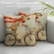 Pack of  Home Decor Pillowcase Linen Square Throw Pillow Case Decorative Cushion Cover Dogs Riding a Bicycle with Funny Letters Inch