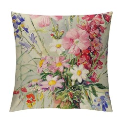 Qinduosi  Spring Pillow Covers Set of ,Floral Butterfly Decorations Seasonal Summer Farmhouse Pillow Case Decor for Sofa Couch AA