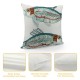 Qinduosi  Embroidery  Decorative Throw Pillow Cover Cute Animal Pattern Cushion Cover for Couch Sofa Bed (Fish,