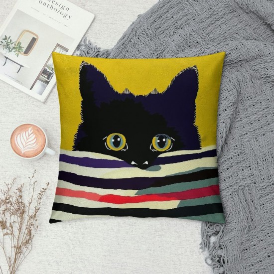 cat gifts,Cat Gifts for Women,Cat Mom Gifts,Cat Pillow Covers ,Cat Pillow Cases,Pink Cat Throw Pillows,Black Cat Gifts for Cat Lovers,gifts for cat lovers,cat gifts for cat lover gifts (yelllow)