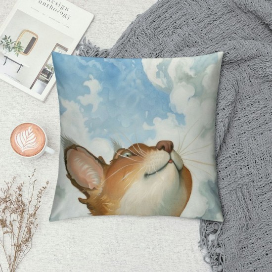 Qinduosi  Forest Animals Throw Pillow Covers Inch Fox Bear Squirrel Owl Kids Pillows Case for Sofa School Home Decor Set of