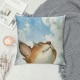 Qinduosi  Forest Animals Throw Pillow Covers Inch Fox Bear Squirrel Owl Kids Pillows Case for Sofa School Home Decor Set of