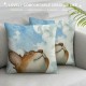 Qinduosi  Forest Animals Throw Pillow Covers Inch Fox Bear Squirrel Owl Kids Pillows Case for Sofa School Home Decor Set of