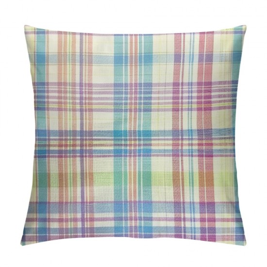 Spring Plaid Pillow Covers Inch Easter Decorations Pink Green Blue Colorful Buffalo Plaid Decorative Throw Pillow Cases Set of  Farmhouse Holiday Cushion Cases Sofa Couch Bed Decor