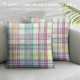 Spring Plaid Pillow Covers Inch Easter Decorations Pink Green Blue Colorful Buffalo Plaid Decorative Throw Pillow Cases Set of  Farmhouse Holiday Cushion Cases Sofa Couch Bed Decor