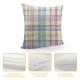 Spring Plaid Pillow Covers Inch Easter Decorations Pink Green Blue Colorful Buffalo Plaid Decorative Throw Pillow Cases Set of  Farmhouse Holiday Cushion Cases Sofa Couch Bed Decor