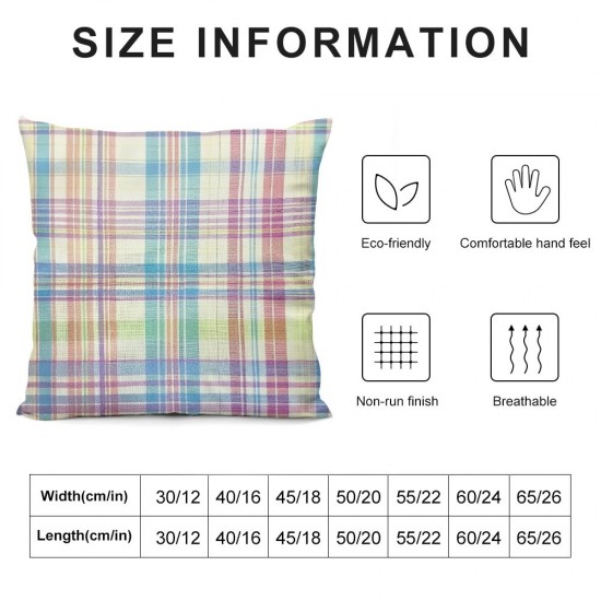 Spring Plaid Pillow Covers Inch Easter Decorations Pink Green Blue Colorful Buffalo Plaid Decorative Throw Pillow Cases Set of  Farmhouse Holiday Cushion Cases Sofa Couch Bed Decor