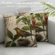 Vintage Farmhouse Animals Plant Pillow Covers Inch Set of  Country Rustic Botanical Floral Bird Butterfly Hedgehog Gardens Decorative Throw Pillows Cushion Case for Home Decor