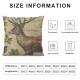 Qinduosi Vintage Wildlife AnimalsThrow Pillow Covers Squirrel Bear Elk Rabbit with Green Plants Cushion Cover Home Decor Square Linen Pillowcase  Set of  (Animals)