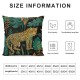 Qinduosi Leopard Pillow Covers, Cheetah Decorative, Jungle Tropical Leaves Print Throw Pillow Covers, Inches Linen Square Cushion Pillowcases for Sofa Couch Bed, Farmhouse Home Decor