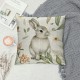 Qinduosi Spring Easter Pillow Covers Pack of  Bunny Floral Leaf Throw Pillow Covers Outdoor Indoor,Spring Holiday Decor Rabbit Pillowcase Farmhouse Decorative Linen Cushion Case for Home Sofa