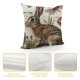 Qinduosi Throw Pillow Covers Adorable Animals Rabbit Dragonfly Decorative Pillow Case Linen Square Throw Pillowcases Home Couch Decor Quote Cushion Cover Inch(Rabbit B