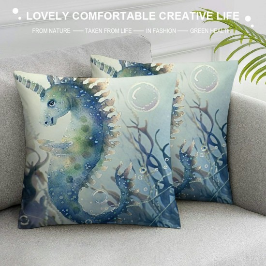 Cute Sea Animals Decorative Pillow Covers Set of , Ocean Theme Pillow Cases Kids Boy Girl Bedroom Decor Baby Shower Decorations Pillow Cushion Covers for Birthday Gift