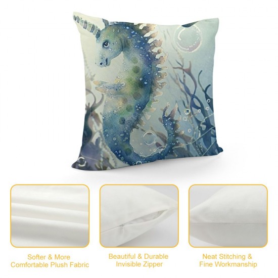 Cute Sea Animals Decorative Pillow Covers Set of , Ocean Theme Pillow Cases Kids Boy Girl Bedroom Decor Baby Shower Decorations Pillow Cushion Covers for Birthday Gift