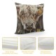 Qinduosi Highland Cow Art Farmhouse Throw Pillow Cover Decor Vintage Country Farmhouse Art for Gifts and Home Decor Throw Pillow Cover Inch