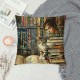 Qinduosi Read Books Cat Throw Pillow Cover Cushion Case Linen Home Office Decoration Inch