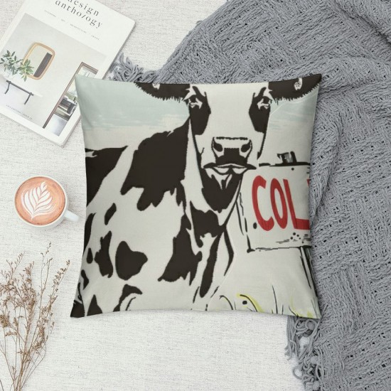 Cow Pillow Covers , Cow Western Farmhouse Decor, Farm Animal Decor, Cow Farm Gifts for Women, Funny Cow Pillow Cases, Easily Distracted by Cows Reversible Throw Pillow Covers