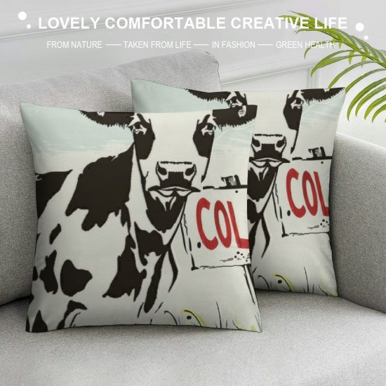 Cow Pillow Covers , Cow Western Farmhouse Decor, Farm Animal Decor, Cow Farm Gifts for Women, Funny Cow Pillow Cases, Easily Distracted by Cows Reversible Throw Pillow Covers