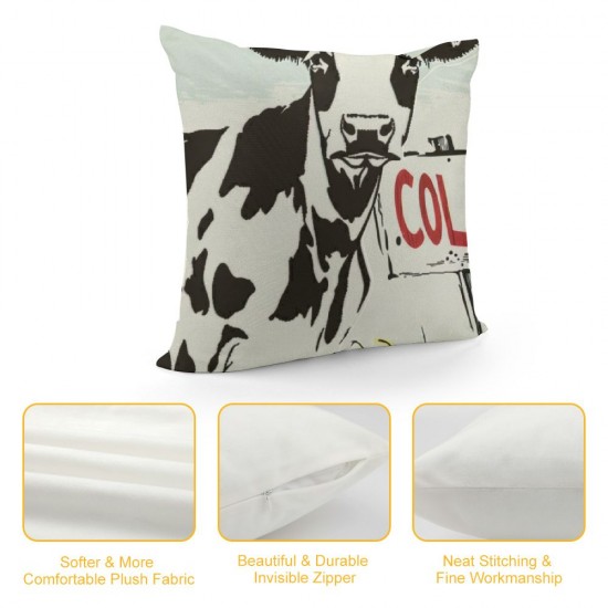 Cow Pillow Covers , Cow Western Farmhouse Decor, Farm Animal Decor, Cow Farm Gifts for Women, Funny Cow Pillow Cases, Easily Distracted by Cows Reversible Throw Pillow Covers