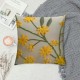 Decorative Pillowcases inch Pack of  Yellow Sea Buckthorn Fruit Embroidered Throw Pillow Covers Farmhouse Pillow Cushion Cases Home Decor Square Floral Pillow Case