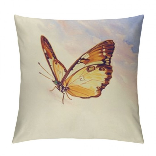 Spring Wildflowers Throw Pillow Covers Inch Set of ,Floral Butterfly Decorative Pillow Covers,Farmhouse Summer Outdoor Pillow Case for Sofa Couch Decor(