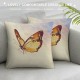 Spring Wildflowers Throw Pillow Covers Inch Set of ,Floral Butterfly Decorative Pillow Covers,Farmhouse Summer Outdoor Pillow Case for Sofa Couch Decor(