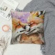 Animals Motherhood Pillow Cover Linen, Watercolor Fox Mother and Baby Fox Decorative Pillow Cover Cushion Cover Home Decor Pillowcase for Inch